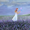 Little Girls, Hearts and Flowers Painting by Deborah Naves Little Girls, Hearts and Flowers Painting by Deborah Naves