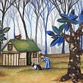 Little House in Blue Forest Painting by Graciela Bello Little House in Blue Forest Painting by Graciela Bello