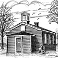 Little Red Schoolhouse Hyde Park NY Drawing by Richard Wambach Little Red Schoolhouse Hyde Park NY Drawing by Richard Wambach