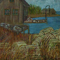 Lobster Pot Graveyard Painting by Randy Sylvia Lobster Pot Graveyard Painting by Randy Sylvia