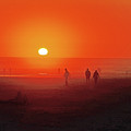 Long Beach, Wa At Sunset  by Fred Loring