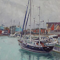 Plein air painting 167 Lord Jim at Ocean Village by Martin Davey