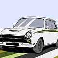 Lotus Cortina Classic British Sports Racing Touring Car - Vector Back Version Digital Art by Moospeed Art Lotus Cortina Classic British Sports Racing Touring Car - Vector Back Version Digital Art by Moospeed Art