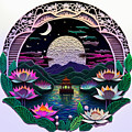 Lotus Pier I Mixed Media by Jay Schankman Lotus Pier I Mixed Media by Jay Schankman