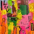 Love with Figure 11145 Mixed Media by Lew Hagood Love with Figure 11145 Mixed Media by Lew Hagood
