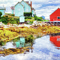 Low tide at Peggy's Cove Mixed Media by Tatiana Travelways Low tide at Peggy's Cove Mixed Media by Tatiana Travelways