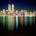 World Trade Center Twin Towers, Lower Manhattan New York City Nighttime Cityscape 1985 Photograph by Kathy Anselmo World Trade Center Twin Towers, Lower Manhattan New York City Nighttime Cityscape 1985 Photograph by Kathy Anselmo