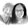 Lucy and Cindy, Mother and Daughter Drawing by Conrad Mieschke Lucy and Cindy, Mother and Daughter Drawing by Conrad Mieschke