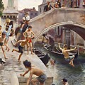 Ludwig Passini Figures on a Venetian Canal 1893 by Sapiens Verbum
