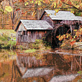 Mabry Mill With Reflections by Ola Allen