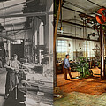 Machinist - The locksmith shop 1900 - Side by Side Photograph by Mike Savad