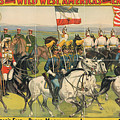 Magnificent international military calvary drill Drawing by Pawnee Bill's Wild West Show Poster
