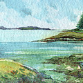Maine Island View Painting by AnneMarie Welsh