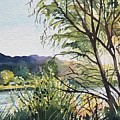 Fall - Malibou Lake Painting by Luisa Millicent Fall - Malibou Lake Painting by Luisa Millicent