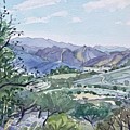 Malibu Creek from Las Virgenes Valley Painting by Luisa Millicent Malibu Creek from Las Virgenes Valley Painting by Luisa Millicent