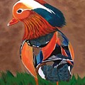 Mandarin Duck-Fowl Play Painting by Bill Manson Mandarin Duck-Fowl Play Painting by Bill Manson