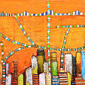 Manhattan in orange Painting by Habib Ayat