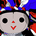 Maria Doll blue white red Digital Art by Marisol VB Maria Doll blue white red Digital Art by Marisol VB