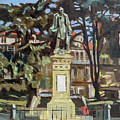 Marquees de Amboage Statue and Plaza Ferrol Galicia Spain Painting by Pablo Avanzini Marquees de Amboage Statue and Plaza Ferrol Galicia Spain Painting by Pablo Avanzini