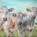 Mavis in the Middle - 3 Cows Painting Painting by Annie Troe Mavis in the Middle - 3 Cows Painting Painting by Annie Troe