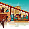 MCM Split Level House Party by Diane Dempsey