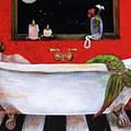 Mermaid in Bathtub Taking a Moonlight Soak by Linda Queally by Linda Queally Mermaid in Bathtub Taking a Moonlight Soak by Linda Queally by Linda Queally