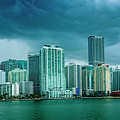 Miami Skyline from Biscayne Bay Digital Art by SnapHappy Photos Miami Skyline from Biscayne Bay Digital Art by SnapHappy Photos