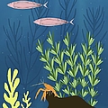 Mid Century Aquarium with Lobster Digital Art by Donna Mibus Mid Century Aquarium with Lobster Digital Art by Donna Mibus