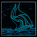 Midnight Sailing Triptych Digital Art by Ronald Mills Midnight Sailing Triptych Digital Art by Ronald Mills