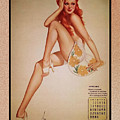 Miss January Varga Girl 1944 Pin-up Calendar by Alberto Vargas Vintage Pin-Up Girl Art Painting by Rolando Burbon Miss January Varga Girl 1944 Pin-up Calendar by Alberto Vargas Vintage Pin-Up Girl Art Painting by Rolando Burbon