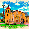 Mission Santa Clara de Asis, watercolor painting Digital Art by Nicko Prints Mission Santa Clara de Asis, watercolor painting Digital Art by Nicko Prints