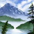 Misty Forest Lake Digital Art by Rohvannyn Shaw Misty Forest Lake Digital Art by Rohvannyn Shaw