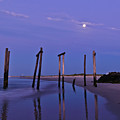 Moon Light Piers Photograph by Louis Dallara Moon Light Piers Photograph by Louis Dallara