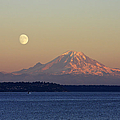 Moon Over Rainier Photograph by Adam Romanowicz Moon Over Rainier Photograph by Adam Romanowicz
