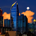 Moon over Uptown Charlotte Digital Art by SnapHappy Photos Moon over Uptown Charlotte Digital Art by SnapHappy Photos