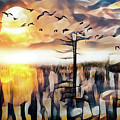 Moon Rise Flight Abstract Painting Photograph by Debra and Dave Vanderlaan Moon Rise Flight Abstract Painting Photograph by Debra and Dave Vanderlaan
