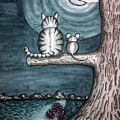 Moonlight Cat and Mouse Painting by Christina Wedberg Moonlight Cat and Mouse Painting by Christina Wedberg