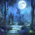 Moonlit Garden Digital Art by Beverly Read Moonlit Garden Digital Art by Beverly Read