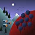 Moonlit Mountainscape Digital Art by Fatline Graphic Art Moonlit Mountainscape Digital Art by Fatline Graphic Art