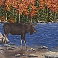 Moose Crossing Painting by Darice Machel McGuire Moose Crossing Painting by Darice Machel McGuire