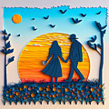 Morning Walk - Quilling Digital Art by Jay Schankman Morning Walk - Quilling Digital Art by Jay Schankman
