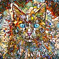 Mosaic Cat 704 Multicolor Stained Glass style - art by Lucie Dumas by Lucie Dumas