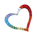 Mosaic Heart In Rainbow Colors Glass Art by Adriana Zoon Mosaic Heart In Rainbow Colors Glass Art by Adriana Zoon
