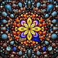 Mosaic Stained Glass Shell Abstract 2024 10130718ai by Cindy's Creative Corner