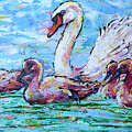 Vigilant White Swan Painting by Jyotika Shroff Vigilant White Swan Painting by Jyotika Shroff