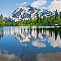 Mount Shuksan Reflected in Picture Lake Photograph by Jeff Goulden Mount Shuksan Reflected in Picture Lake Photograph by Jeff Goulden