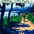Mountain Biking the Flume Trail, Lake Tahoe, California Digital Art by PJ Steinholtz Mountain Biking the Flume Trail, Lake Tahoe, California Digital Art by PJ Steinholtz