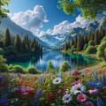 Mountain Lake Tranquility by Allen Nice-Webb