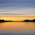 Mountains and sea - sunset  alpineglow Photograph by Steve Estvanik