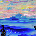 Mt. Jefferson from Mt. Hood with Monet sunset by Bruce Block